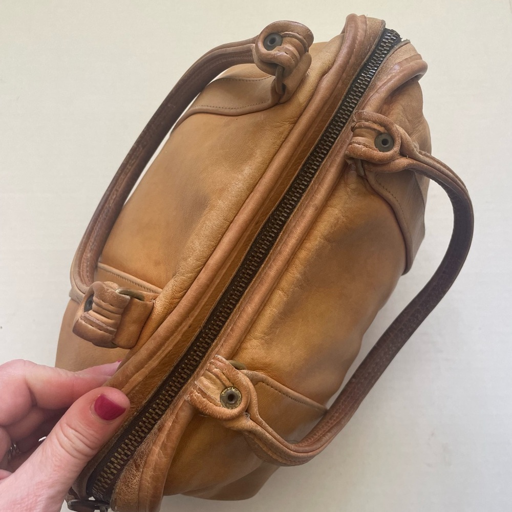 VTG 80s 90s COACH Satchel Purse Handbag Tan Leather Dr Bag 5731 Distressed - Picture 6 of 10